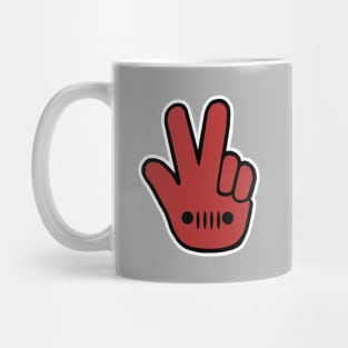 4x4 Hand with Grille Red Mug